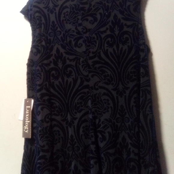 LUXOLOGY ladies blue hi-low dress. Size 14W.  NWT - Picture 3 of 11